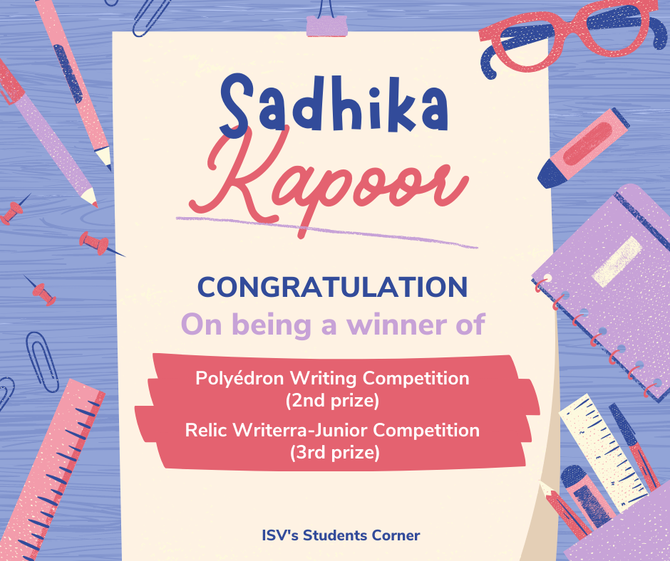 ISVs Student Becomes A Winner Of Two Writing Competitions