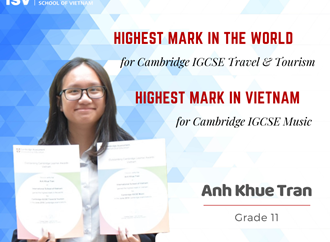 ISV student gained highest mark in Cambridge IGCSE exam